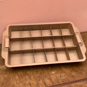 Brownie Bonanza Red Copper Non Stick Baking Pan 9x13 Perfect Portions